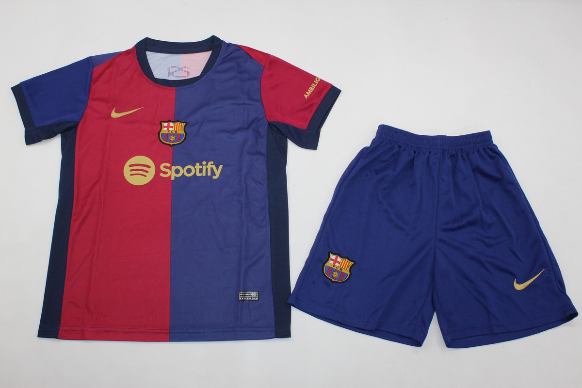 Kids-Barcelona 24/25 Home Soccer Jersey